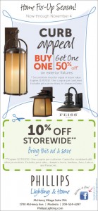 Buy one outdoor fixture get 50% off the second one