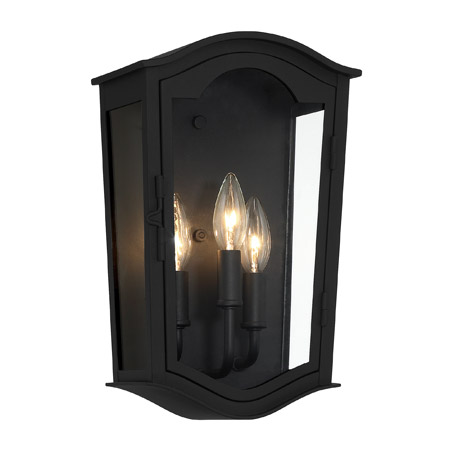 Houghton Hall Collection 3-Light Outdoor Wall Mount Lantern in Sand Coal Minka-Lavery 73201-66
