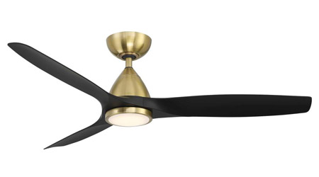 Skylark Collection 54” 3-Blade Ceiling Fan in Soft Brass with Matte Black Blades Modern Forms FR-W2202-54L27SBMB $455.40