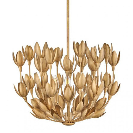 Flora Collection 3-Light Pendant in Burnished Gold Hinkley 30011BNG