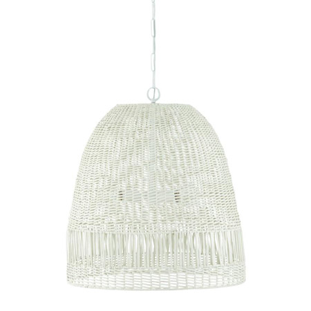 Naomi Collection 3-Light 24” Pendant in Chalk White with Hand-Woven Painted Rattan Shade Capital 347533HH