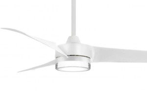 Veer collection 56” 3-Blade Ceiling Fan in Flat White with Flat White Blades and LED Glass Lens 3 finish options, limited to stock on hand. Minka-Aire F692L-WHF