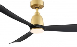 Kute Collection 52” Ceiling Fan in Brushed Satin Brass with Black Blades 2 sizes and 7 finish options! Smart fan, control with included remote control or your phone Fanimation FPD8534BSBL