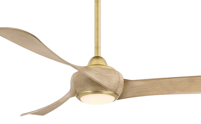 Wrap Collection 52” Ceiling Fan in Brushed Brass with Natural Wood Blades* Customize this fan! 6 sizes and 7 finish options, optional light kit Smart fan, control with included remote control or your phone Fanimation MAD8530BS-52