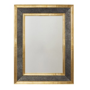 Marco Collection 36” H x 27” W Rectangular Mirror in Galvanized Black and True Brass Capital Lighting 734004MM