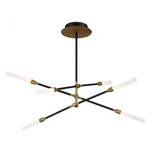 Houdini Collection 6-Light LED Chandelier in Black and Aged Brass WAC Lighting 55906-BK/AB