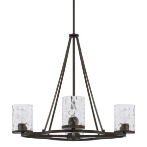 Collier Collection 4-Light Chandelier in Urban Brown with Clear Water Glass Shades Capital Lighting 428941UB-452