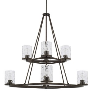 Collier Collection 8-Light Chandelier in Urban Brown with Clear Water Glass Shades Capital Lighting 428981UB-452