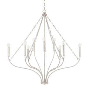 Coastal Collection 10-Light Chandelier in Mystic Sand with Small Linked Chain Accents Capital Lighting 437701MS