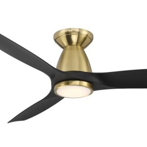 Skylark Collection 54” 3-Blade Ceiling Fan in Soft Brass and Matte Black with Matte Black Blades Modern Forms Fans FH-W2202-54L27SBMB