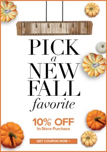 Pick A New Fall Favorite Lighting Sale