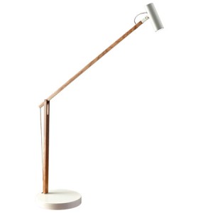 Crane Collection 1-Light Desk Lamp in Natural Ash Wood with Adjustable Metal Shade Adesso AD9100-12