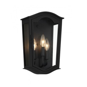 Houghton Collection 3-Light Outdoor Wall Mount Lantern in Sand Coal with Clear Glass Panels Minka-Lavery 73201-66