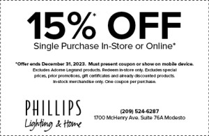 Phillips Lighting Coupon 15% Off