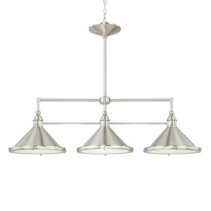 Langley Collection 3-Light Linear Island Light in Brushed Nickel with White Diffusers Capital Lighting 812231BN