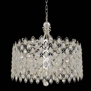 Prive Collection 6-Light Pendant in Two-Tone Silver with Firenze Clear Crystals Kalco 028753-017-FR001