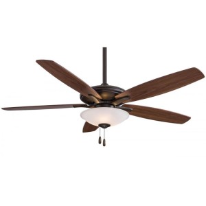 Mojo Collection 52” 5-Blade Ceiling Fan in Bronze with Medium Maple/Dark Walnut Blades and Frosted LED Light Minka Aire F522L-ORB