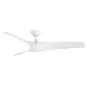 Zephyr Collection 52” 3-Blade Ceiling Fan in Matte White with DC Motor Integrated LED Light with Satin Etched Opal Glass Modern Forms FR-W2006-52L-27-MW