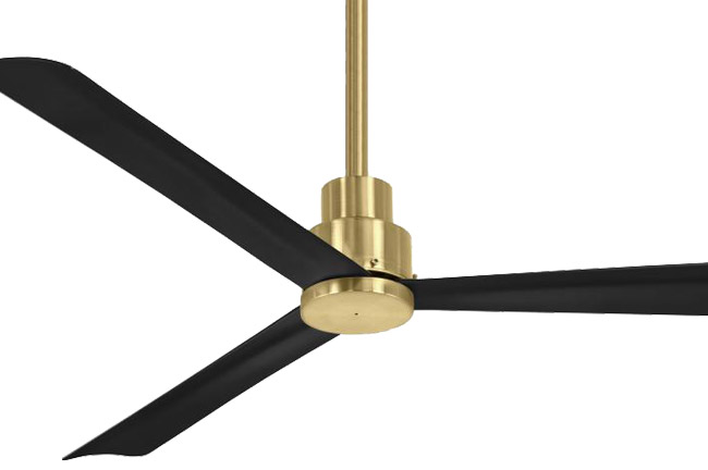 Simple Coll3ction 52” 3-Blade Ceiling Fan in Soft Brass with Coal Blades Minka Aire F787-SBR/CL