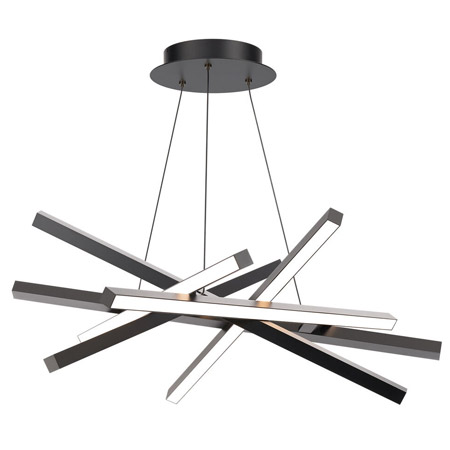 Parallax Collection LED Pendant in Black with Adjustable Rotating Light Bars WAC PD-73134-BK