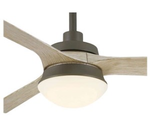 Barlow Collection 52” 3-Blade Ceiling Fan in Black with Light Oak Blades and Opal Frosted Glass LED Light FP6807AGP
