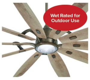 Barn Collection 84” 10-Blade Ceiling Fan in Heirloom Bronze with Barnwood Blades and Clear Ribbed Glass LED Light Minka Aire F865L-HBZ