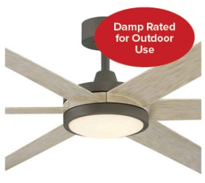 Brawn Collection 64” 6-Blade Fan in Antique Graphite with Light Oak Blades and Opal Frosted LED Light with Efficient DC Motor FPD6605AGP