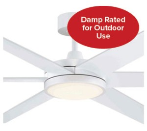 Brawn Collection 64” 6-Blade Fan in Matte White with Opal Frosted LED Light and Efficient DC Motor FPD6605MW