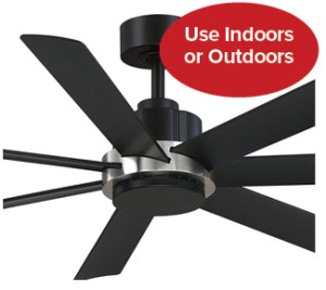 Pendry Collection 56” 7-Blade Ceiling Fan in Black with Brushed Nickel Accent and Handheld Remote Control FPD6865BLBN