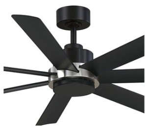 Pendry Collection 56” 7-Blade Ceiling Fan in Black with Brushed Nickel Accent and Handheld Remote Control FPD6865BLBN