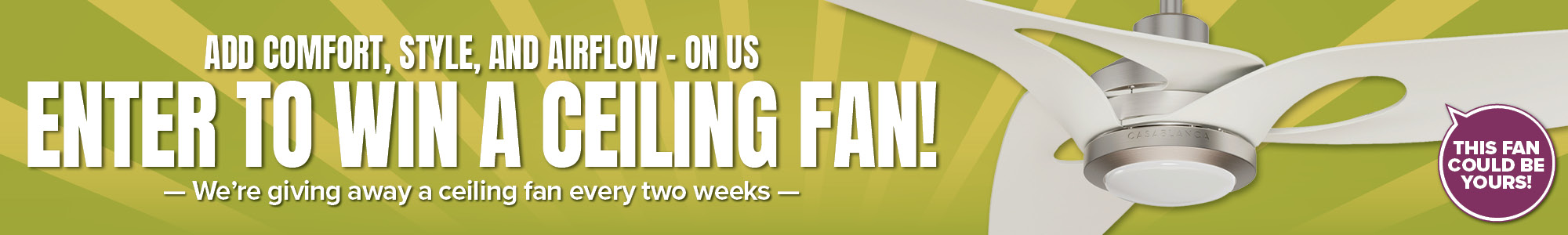Ceiling Fan Giveaway landing page Phillips Lighting Ceiling Fan Giveaway