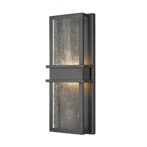 Eclipse Collection LED Outdoor Wall Lantern in Black with Seeded Glass Shade Z-Lite 577M-BK-LED