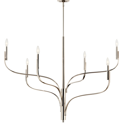Livadia Collection 6-light Chandelier in Champagne Bronze with Sculptural Arms Kichler 52674PN