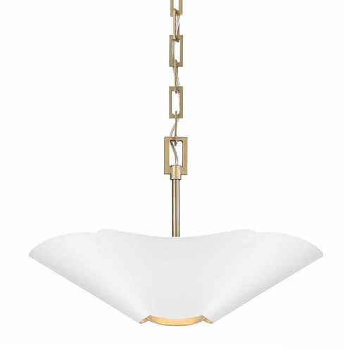 Maeve Collection 4-Light Dual Mount in Matte Brass Inner/Matte White Outer Curved Metal Shade Capital 355442RE