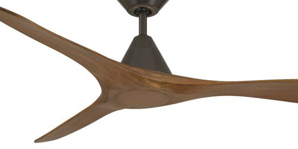 Carve Collection 60” 3-Blade Ceiling Fan in Bronze with Distressed Koa Blades Modern Forms FR-D2504-60-BZ-DK