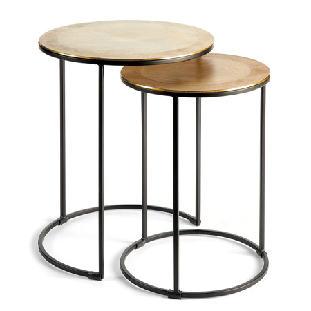 Alamar Collection Set of 2 Side Tables in Rich Bronze and Cast Aluminum Napa Home & Garden N2AH02