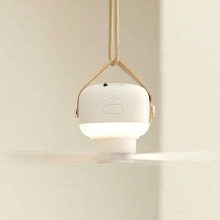 Fanable Collection Portable Hanging Fan with LED Light Mini TriPod Remote Control Hanging Clip 4 Speed Settings