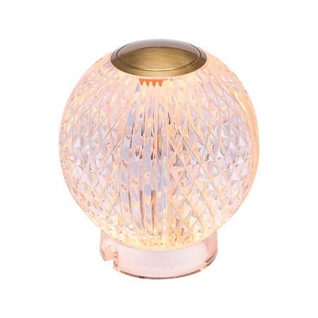 Marni Collection 4” LED Table Lamp in Natural Brass with Integrated LED Rechargeable Kuzco