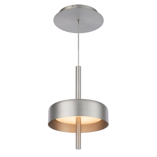 Pierce Collection 1-Light LED Mini Pendant in Brushed Nickel with Etched Acrylic Lens WAC PD-89210-BN