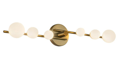 Cypress Collection LED Bath Vanity in Brushed Gold with Matte Opal Glass Diffusers Kuzco VL55529-BG-OP