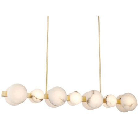 Zill Collection 14-Light LED Island Light in Lily Gold with Natural Alabaster Stone Diffusers Minka-Lavery 3597-864-L