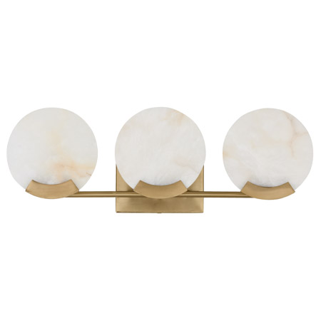 Oriya Collection 3-Light Bath Vanity in Aged Brass with Natural Alabaster Stone Shades Capital 154631AD