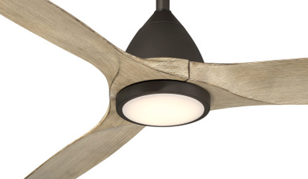Skylark Collection 54” 3-Blade Ceiling Fan in Bronze with White Oak Blades and Integrated LED Light Modern Forms FR-W2202-54L-BZ/WO