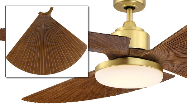 Koa Collection (indoor / outdoor) 52” Indoor/Outdoor Pleated Ceiling Fan Blade – Set of 3 - Koa Fanimation BPW8565KW